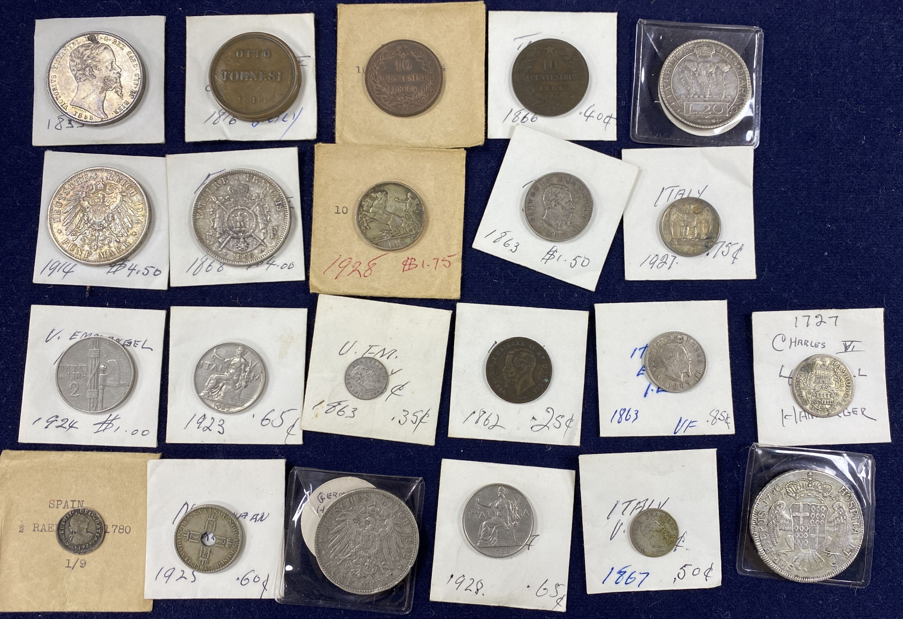 Italy, Germany & European coins, 18th-20th century,